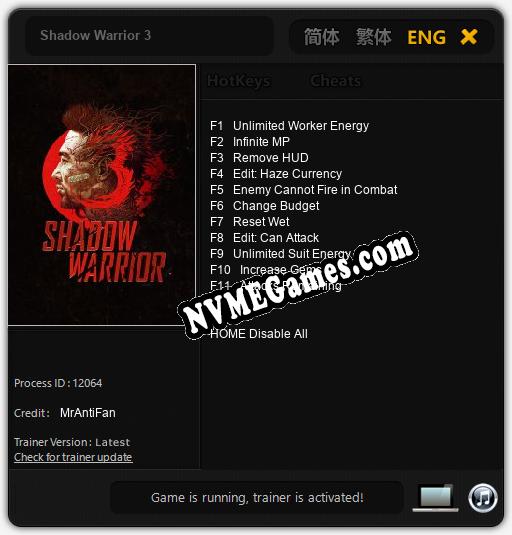 Shadow Warrior 3: Cheats, Trainer +11 [MrAntiFan]