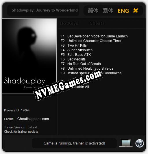 Shadowplay: Journey to Wonderland: Treinador (V1.0.78)