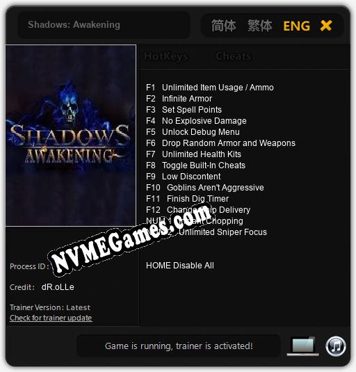 Shadows: Awakening: Cheats, Trainer +14 [dR.oLLe]