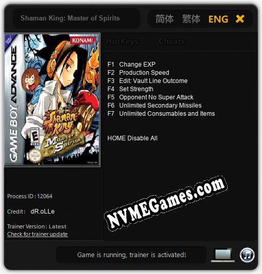 Shaman King: Master of Spirits: Cheats, Trainer +7 [dR.oLLe]