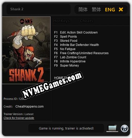 Shank 2: Trainer +9 [v1.1]