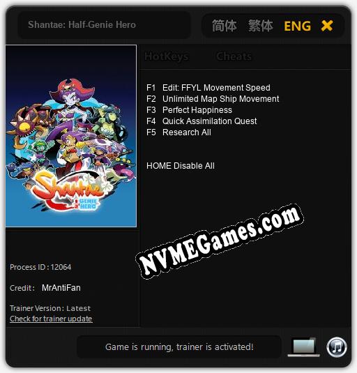 Shantae: Half-Genie Hero: Cheats, Trainer +5 [MrAntiFan]