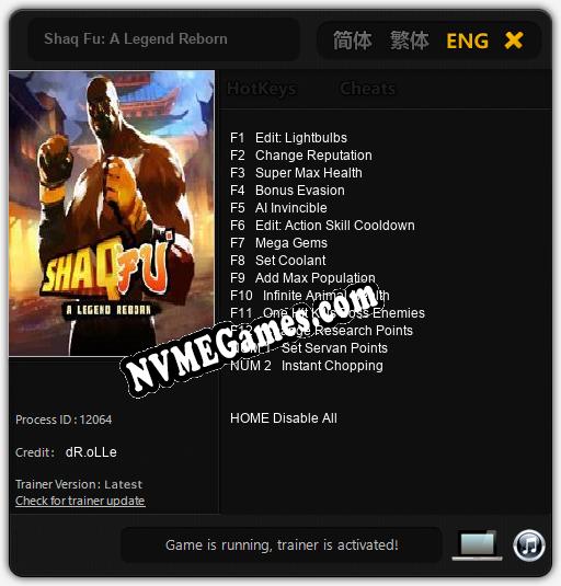 Treinador liberado para Shaq Fu: A Legend Reborn [v1.0.6]