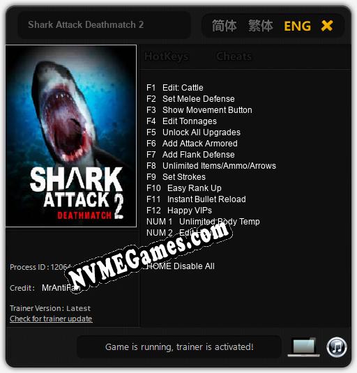 Shark Attack Deathmatch 2: Treinador (V1.0.37)