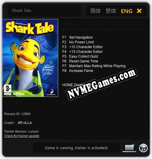 Shark Tale: Cheats, Trainer +8 [dR.oLLe]