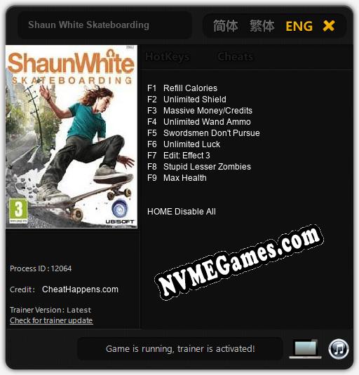 Shaun White Skateboarding: Treinador (V1.0.60)