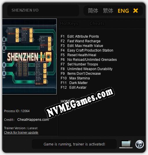 SHENZHEN I/O: Cheats, Trainer +12 [CheatHappens.com]