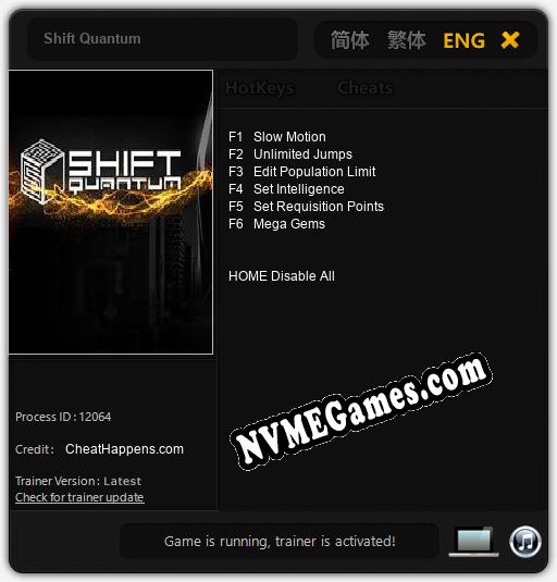 Shift Quantum: Cheats, Trainer +6 [CheatHappens.com]