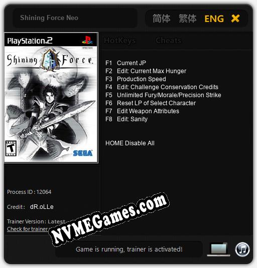 Shining Force Neo: Trainer +8 [v1.5]