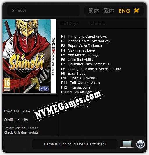 Shinobi: Cheats, Trainer +13 [FLiNG]