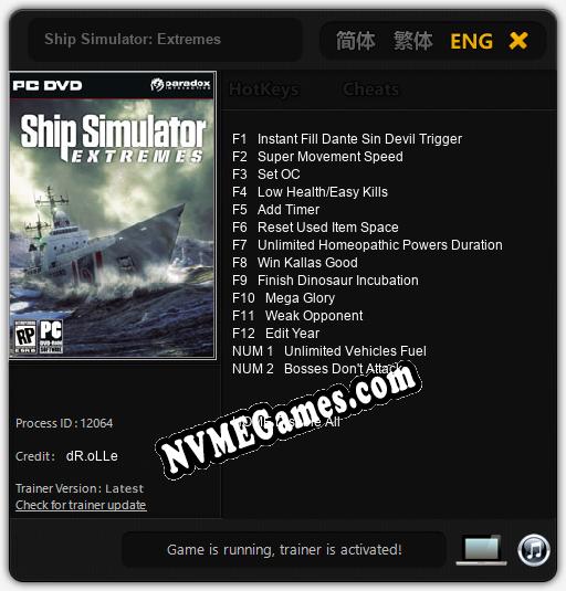 Treinador liberado para Ship Simulator: Extremes [v1.0.9]