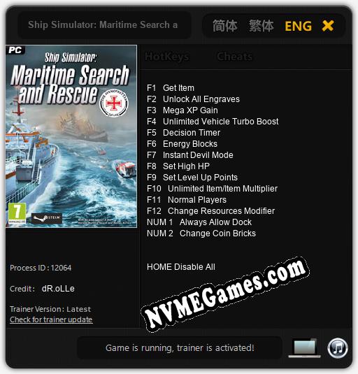 Ship Simulator: Maritime Search and Rescue: Cheats, Trainer +14 [dR.oLLe]