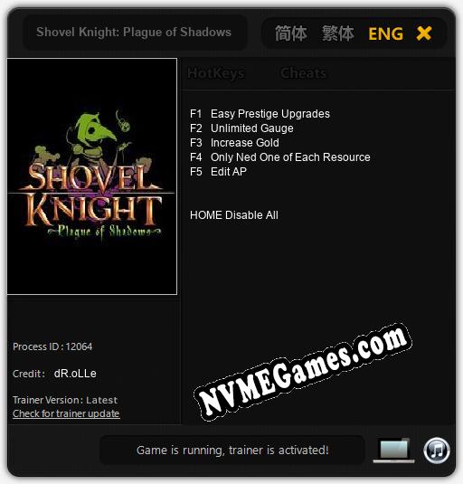 Shovel Knight: Plague of Shadows: Cheats, Trainer +5 [dR.oLLe]