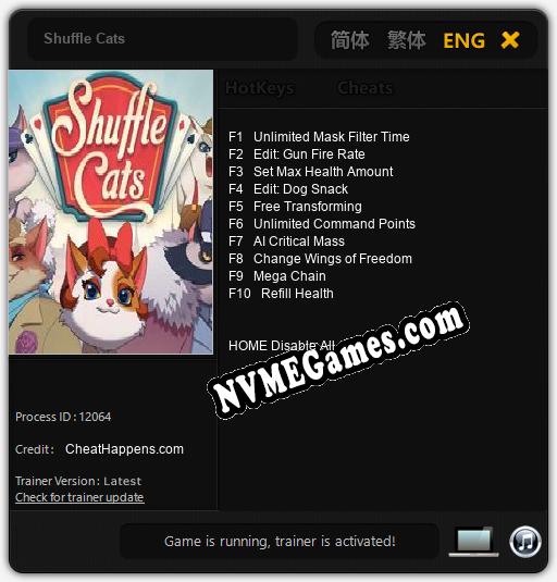 Treinador liberado para Shuffle Cats [v1.0.1]