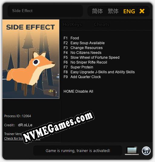 Side Effect: Cheats, Trainer +9 [dR.oLLe]