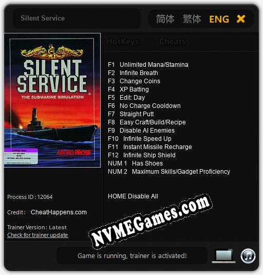 Silent Service: Trainer +14 [v1.5]