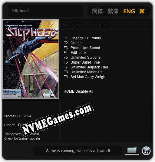 Silpheed: Cheats, Trainer +9 [FLiNG]