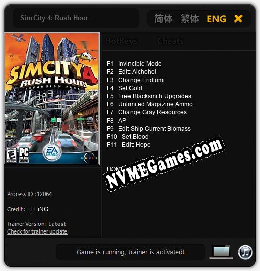 SimCity 4: Rush Hour: Cheats, Trainer +11 [FLiNG]