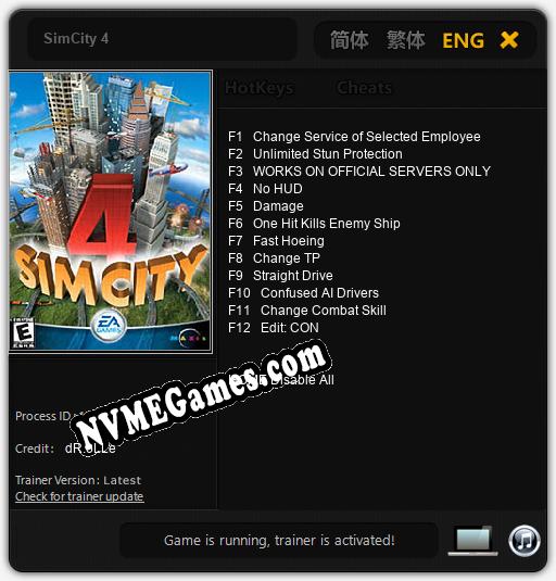 SimCity 4: Treinador (V1.0.56)