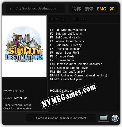 SimCity Societies: Destinations: Cheats, Trainer +14 [MrAntiFan]