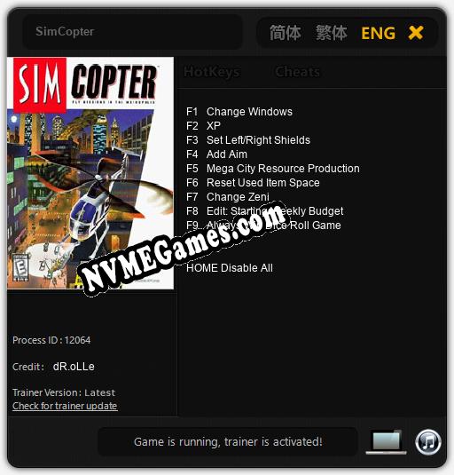 SimCopter: Cheats, Trainer +9 [dR.oLLe]