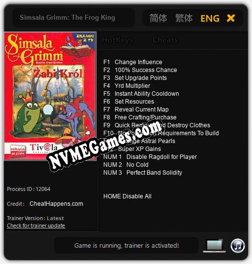 Simsala Grimm: The Frog King: Treinador (V1.0.17)