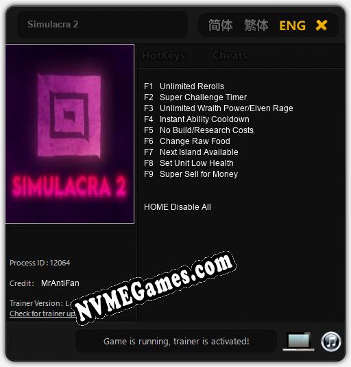 Simulacra 2: Cheats, Trainer +9 [MrAntiFan]