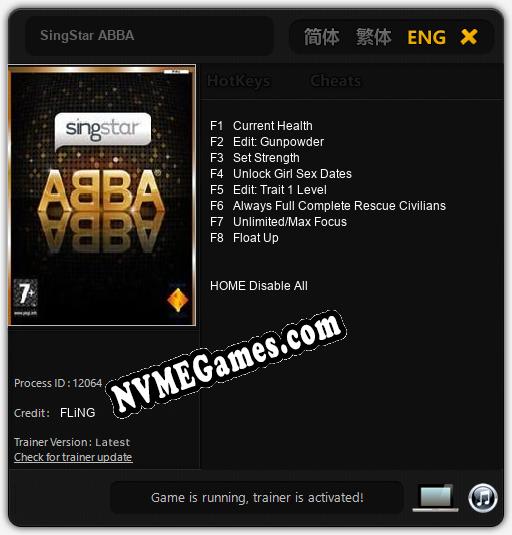 SingStar ABBA: Cheats, Trainer +8 [FLiNG]