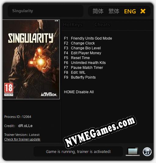 Singularity: Trainer +9 [v1.4]