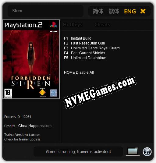 Treinador liberado para Siren [v1.0.5]