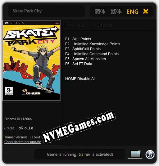 Skate Park City: Cheats, Trainer +6 [dR.oLLe]