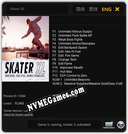 Treinador liberado para Skater XL [v1.0.3]