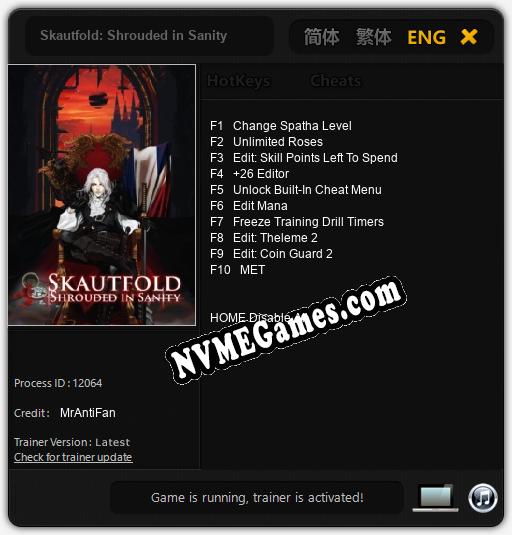 Skautfold: Shrouded in Sanity: Trainer +10 [v1.6]