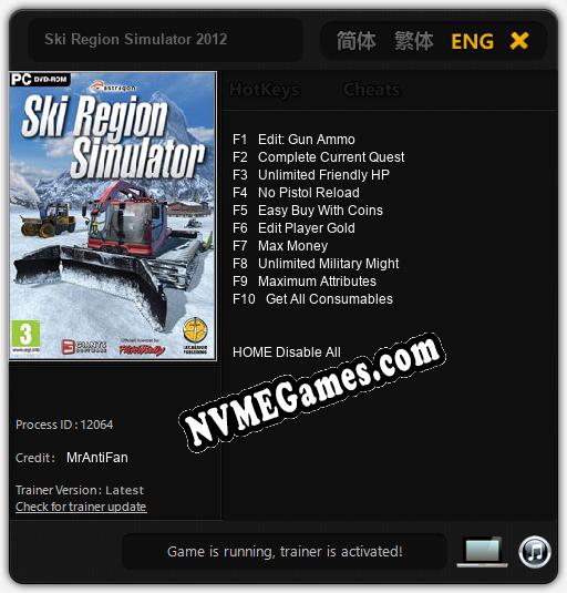 Treinador liberado para Ski Region Simulator 2012 [v1.0.9]