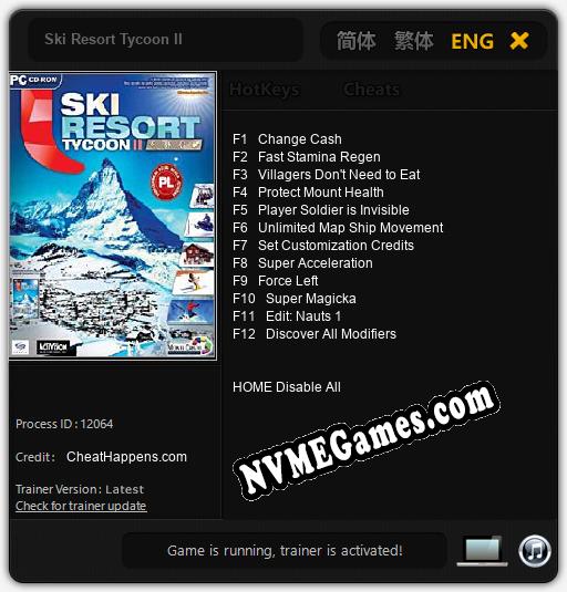 Ski Resort Tycoon II: Cheats, Trainer +12 [CheatHappens.com]