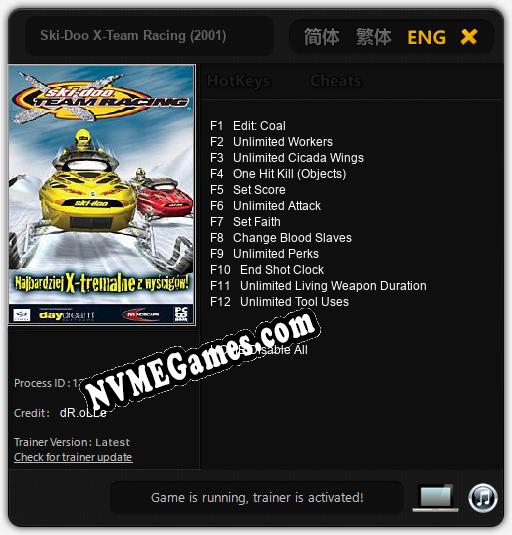 Ski-Doo X-Team Racing (2001): Treinador (V1.0.49)