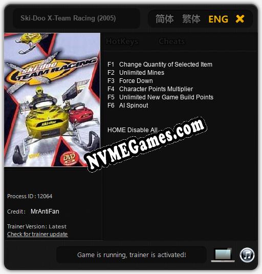 Treinador liberado para Ski-Doo X-Team Racing (2005) [v1.0.6]