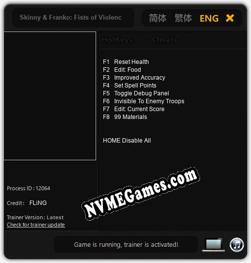 Treinador liberado para Skinny & Franko: Fists of Violence [v1.0.9]