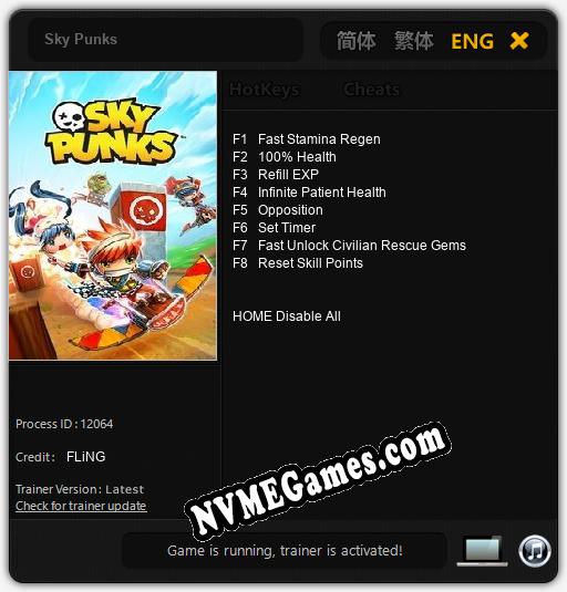 Sky Punks: Trainer +8 [v1.3]