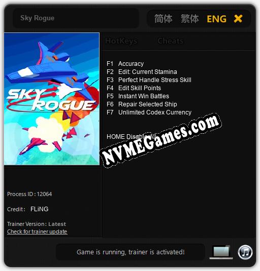 Treinador liberado para Sky Rogue [v1.0.3]