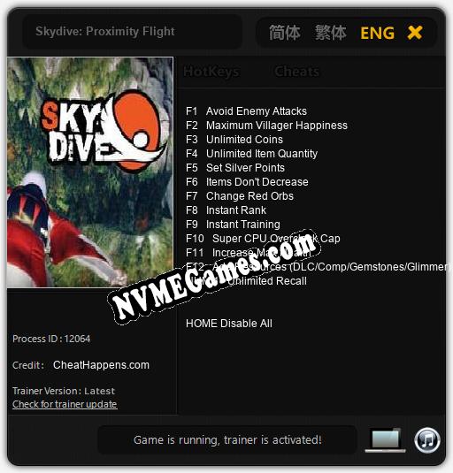 Skydive: Proximity Flight: Trainer +13 [v1.8]