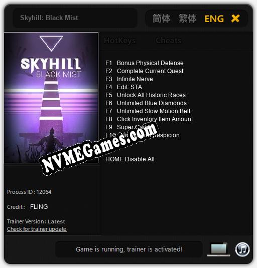 Skyhill: Black Mist: Cheats, Trainer +10 [FLiNG]