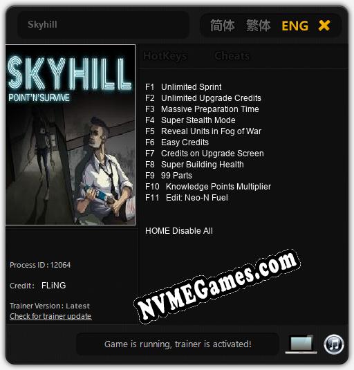 Skyhill: Trainer +11 [v1.5]