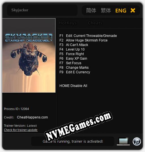 Skyjacker: Trainer +9 [v1.4]