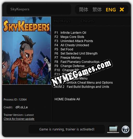 SkyKeepers: Cheats, Trainer +14 [dR.oLLe]