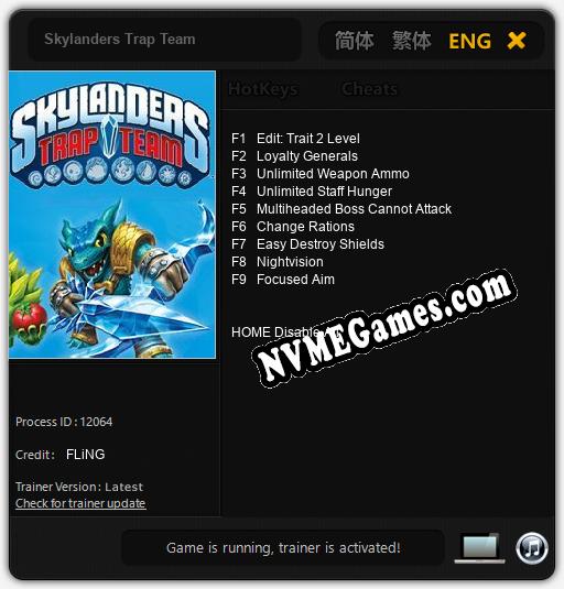 Skylanders Trap Team: Treinador (V1.0.8)