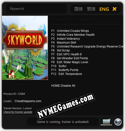 Skyworld: Cheats, Trainer +12 [CheatHappens.com]