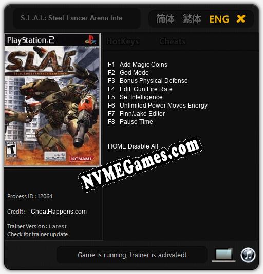 S.L.A.I.: Steel Lancer Arena International: Cheats, Trainer +8 [CheatHappens.com]