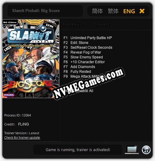 SlamIt Pinball: Big Score: Trainer +9 [v1.5]