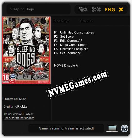 Sleeping Dogs: Trainer +6 [v1.9]